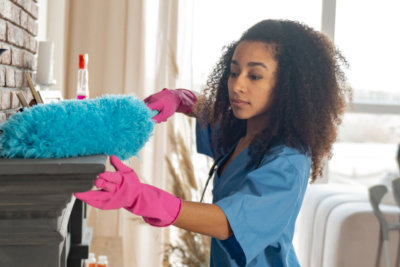 caregiver cleaning